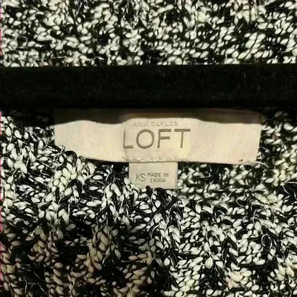 Loft Black and White Knit Top - Picture 2 of 3